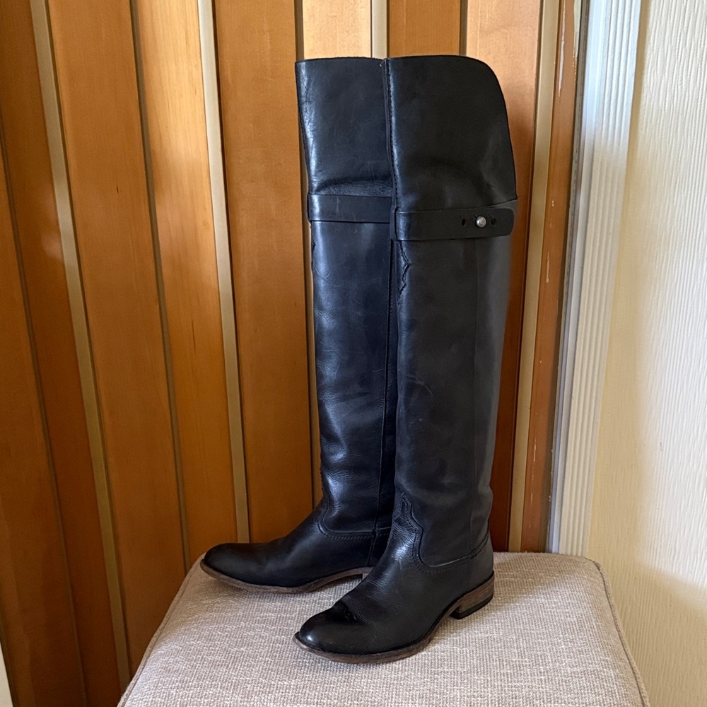 Lucchese Black Over the Knee Riding Boots